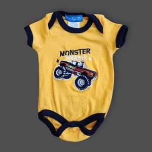 Yellow Monster Truck Onesie, Kid's 0-3M